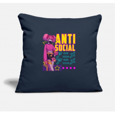 Aesthetic Anti Social Anime Girl Vaporwave Edm Navy Pillow